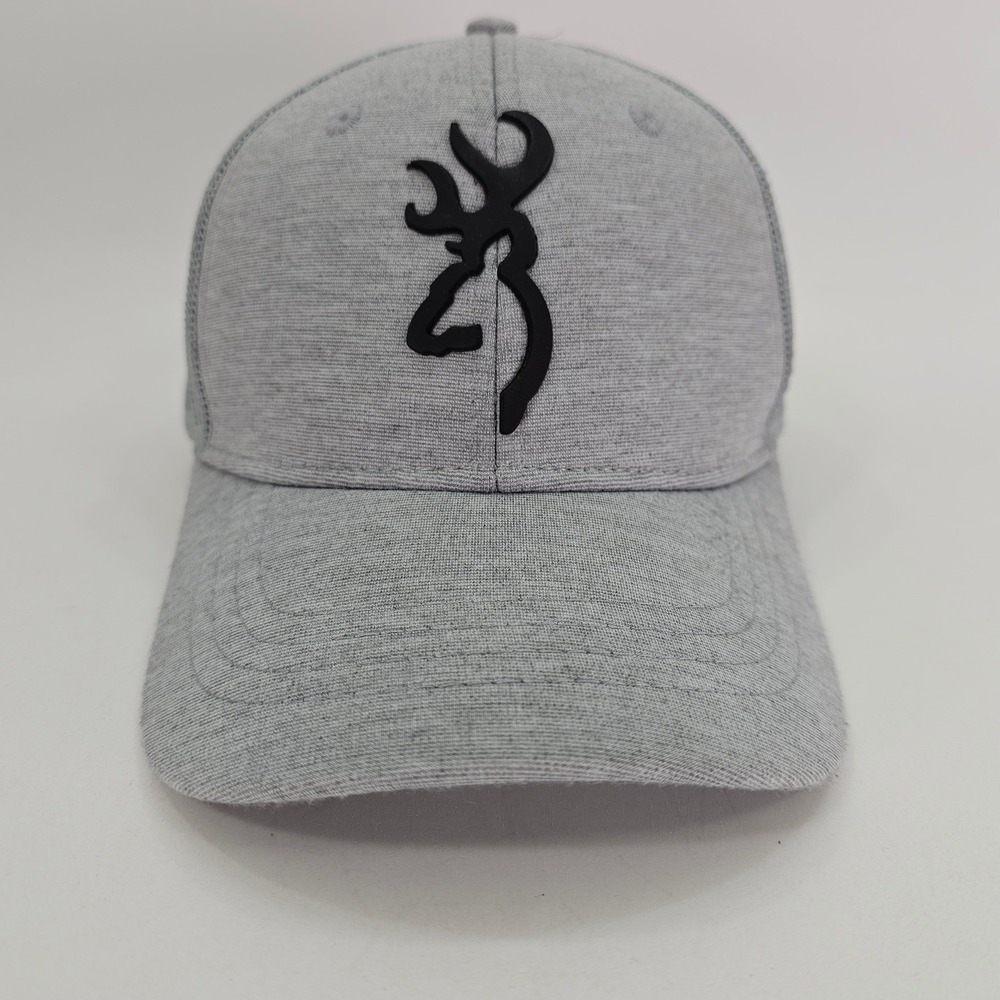 Browning Trucker Hat Mens OSFM Gray Y2K Buckmark Logo Snapback Mesh‎ Cap Skate